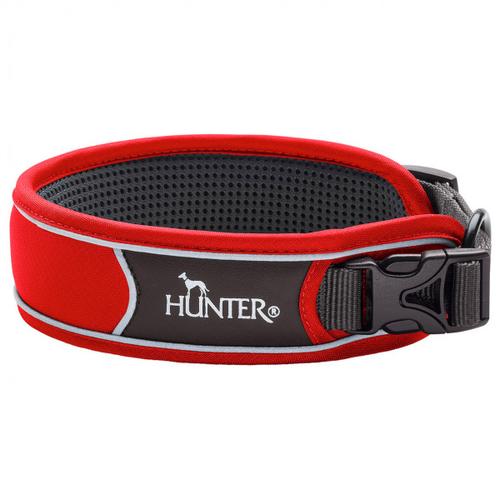 Hunter – Collar Divo – Hundehalsband Gr Halsumfang 45 – 55 cm – Breite 4,5 cm rot/grau