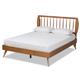 Emiko Modern and Walnut Brown Finished Wood Platform Bed