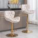 Swivel Velvet Counter Height Adjustable Dining Barstools(Set of 2)