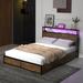 Gymax Full/Queen Industrial Platform Bed Frame with Storage Drawers &