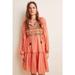 Anthropologie Dresses | Blank London Anthropologie Norah Orange Shimmer Embroidered Dress Size L Tunic | Color: Orange/Red | Size: L