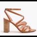 J. Crew Shoes | J Crew Stella Leather Ankle Strappy Block Heel Sandals Roasted Pecan Nib Sz 11 | Color: Brown | Size: 11