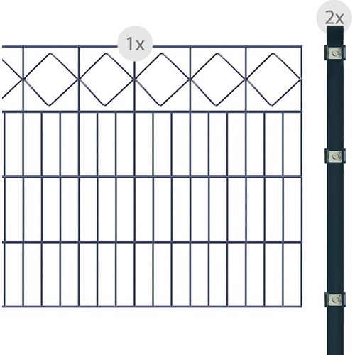 „ARVOTEC Zaun „“Karo““ Zaunelemente 83 cm, 2 m Gr. H/L: 80 cm x 2 m H/L: 80 cm, grau (anthrazit) Zaunelemente“