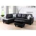 Multi Color Sectional - Harriet Bee Torquay 97" Wide Faux Left Hand Facing Sofa & Chaise w/ Ottoman Faux | 33.5 H x 97 W x 66.5 D in | Wayfair