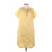 Gap Casual Dress - Shift Crew Neck Short sleeves: Yellow Dresses - New - Women's Size Medium Tall