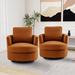 Barrel Chair - Orren Ellis Zaviyon 31.9" Wide Chenille Swivel Barrel Chair Wood in Orange | 34.2 H x 31.9 W x 31.9 D in | Wayfair