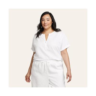 Eddie Bauer Plus Size Women's EB Hemplify Short-Sleeve Beach Shirt - White - Size 2X