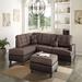 Brown Sectional - Latitude Run® Nikaela 104" Wide Left Hand Facing Modular Sofa & Chaise w/ Ottoman, Wood | 35 H x 104 W x 75 D in | Wayfair