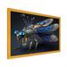 Latitude Run® Deshante Cybernetic Dragonfly in Blue & Gold I - Print on Canvas in Black/Blue | 12 H x 20 W x 1 D in | Wayfair