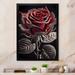 Red Barrel Studio® Blossoming Rose In Red & Gray I - Floral Canvas Wall Art Metal in Gray/Red | 40 H x 30 W x 1 D in | Wayfair