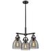 Newton Bell 20.4" Wide 3 Light Stem Hung Matte Black Pendant w/ Smoke