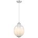 Fall Brook 9.9"W 3 Light Corded Satin Nickel Pendant w/ White Shade