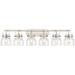 Pilaster II Bell 45.5" Wide 6 Light Satin Nickel Bath Light w/ Clear S