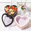 Boîte à Fleurs en Forme de Cœur avec Fenêtre Transparente Coffrets Cadeaux Floraux Style Luxe