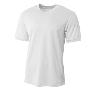 A4 N3017 Athletic Men's Premier V-Neck Soccer Jersey T-Shirt in White size XL | Polyester A4N3017