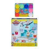 Play Doh Bundle: Colorful Caf Playset + Play Doh 8 Pack of Rainbow Compound