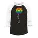 Shop4Ever Men s Love is Love Rainbow Flower Gay LGBTQ Pride Raglan Baseball Shirt Small Black/White