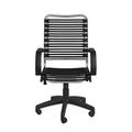 HomeRoots 400780 42 in. Flat Bungee Cord High Back Office Chair Black & Chrome