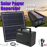 MDHAND Solar Panel Generator System Portable Home Kit LED Light 12V USB Charger Camping