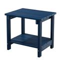 Adirondack Outdoor Side Table 2-Tier Outdoor Side Table Patio Side Table Side Table Great for Outdoor Weather - Perfect for Pool Deck Beach Garden Porch Square Outdoor End Tables (Blue)