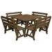 Kunkle Holdings LLC Square Picnic Dining Table and Bench Set Pine 43 Mushroom Stain