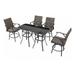 Patio Festival Metal 6-Piece Outdoor Dining Set in Brown & Black