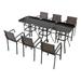 Patio Festival Metal 9-Piece Outdoor Dining Set in Beige/Brown/Black