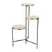 DecMode 22 x 18 x 32 3 Tier White Metal Foldable Plantstand with Enameled Interior