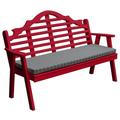 Kunkle Holdings LLC Pine 4 Marlboro Garden Bench Tractor Red