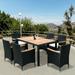 Seizeen Patio Dining Table Set 7 Pieces Outdoor Dining Set With Cushions All-Weather PE Rattan Patio Furniture Set for Garden Yard Deck 1 Wooden Top Table + 6 Chairs