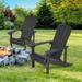 AOOLIMICS Weather-Resistant HIPS Patio Adirondack Chair-Set of 2 Black