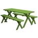 Kunkle Holdings LLC Pine 5 Cross-Leg Picnic Table with 2 Benches Lime Green