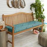 Mozaic Company Blue Tropical Corded Indoor/ Outdoor Bench Cushion 56 in x 19.5 in x 2 in