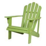 Shine Company Traditional Cedar Wood Patio Porch Adirondack Chair in Green