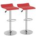 YRLLENSDAN Bar Stools Set of 2 Adjustable Swivel Bar Stool Counter Height Bar Stools with PU Leather & Back Red
