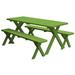 Kunkle Holdings LLC Pine 4 Cross-Leg Picnic Table with 2 Benches Lime Green