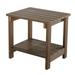 Adirondack Outdoor Side Table 2-Tier Outdoor Side Table Patio Side Table Side Table Great for Outdoor Weather - Perfect for Pool Deck Beach Garden Porch Square Outdoor End Tables (Brown)