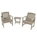 highwood Garden Chairs and Folding Side Table (3-piece Set) Woodland Brown