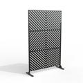 Uixe Free Standing Diagonal Black Decorative Outdoor Privacy Screen 47 L x 76 H