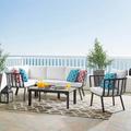 Modway Riverside 6 Piece Outdoor Patio Aluminum Set in Gray White