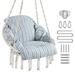 Hanging Chair Hammock Chair with Large Thick Cushion Swing Chair Holds up to 250 lb for Terrace Balcony Garden Living Room