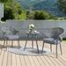 Nuu Garden 3-Piece Aluminum Patio Furniture Bistro Set with Cushions Grey