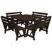 Kunkle Holdings LLC Square Picnic Dining Table and Bench Set Pine 43 Walnut Stain