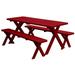 Kunkle Holdings LLC Pine 6 Cross-Leg Picnic Table with 2 Benches Tractor Red