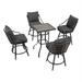 Patio Festival Metal 5-Piece Outdoor Dining Set in Brown/Black/Gray