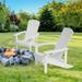 AOOLIMICS Weather-Resistant HIPS Patio Adirondack Chair-Set of 2 White