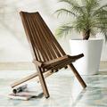 Excellaz Co. Ltd. DREAMPATIO AMAYA Folding Wooden Outdoor Chair Dark Brown