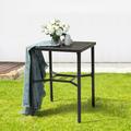 Nuu Garden Outdoor 28 Inch Square Bar Table with Mesh Top and 1.57-Inch Umbrella Hole