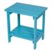 Shine Company Rectangular Traditional Wooden Indoor/Outdoor Side Table in Blue