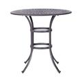 42 Inch Arbor Round Outdoor Metal Bar Table Gunmetal Gray - Saltoro Sherpi